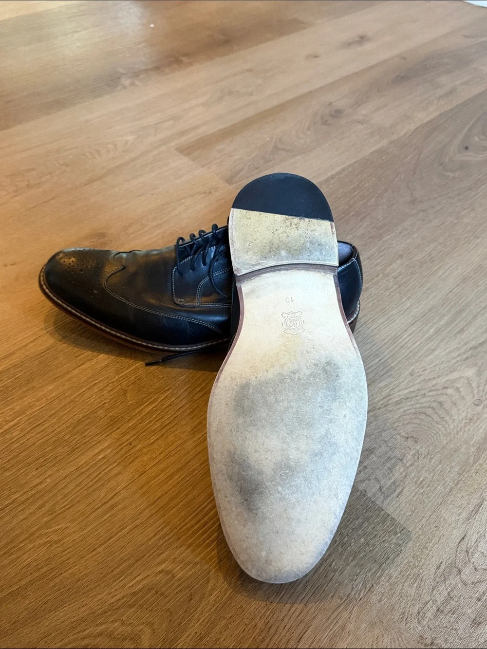 Banana Republic Black Leather Brogue Derby Shoes